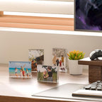 4 Pack Acrylic Photo Frames 3.5x5 Double Side Magnets Picture Frame, Clear Acrylic Frames for 2x3, 3x5 Pictures, 10 + 10MM Thickness