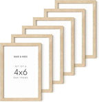 HAUS AND HUES Solid Oak Picture Frame Set - Beige Gallery Wall Frames, Tabletop Frames, Bulk Pack