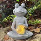 Solar Frog Garden Figurines Solar Lights Yoga Frog Statue for Outdoor Garden Patio Yard Frog Decor Gifts for Women Grandma Mother's Day Birthday Gifts