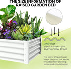 Galvanized Raised Garden Bed Outdoor, 2 Pcs 6x3x1FT Outdoor Large Planter Raised Beds Open Base with Safety Edge and Glove for Vegetables Flowers Ground Planter, White