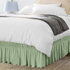 Utopia Bedding Queen Elastic Bed Ruffle - Easy Wrap Around Ruffle - Microfiber Bed Skirt with Adjustable Elastic Belt 16 Inch Tailored Drop - Hotel Quality Bedskirt, Fade Resistant (Queen, Sage)