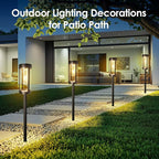 Bright Solar Pathway Lights Outdoor, 2 Pack Upgraded Solar Powered Garden Lights Waterproof, Auto On/Off Solar Yard Light for Lawn Patio Walkway Driveway Landscape Lighting Decor (Warm White, 2 Pack)