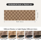 Lahome Checkered Easy Jute Kitchen Runner, 2x8 Washable Indoor Outdoor Runner Rug, Checkerboard Non Slip Non Shedding Neutral Carpet for Hallway Entryway Foyer