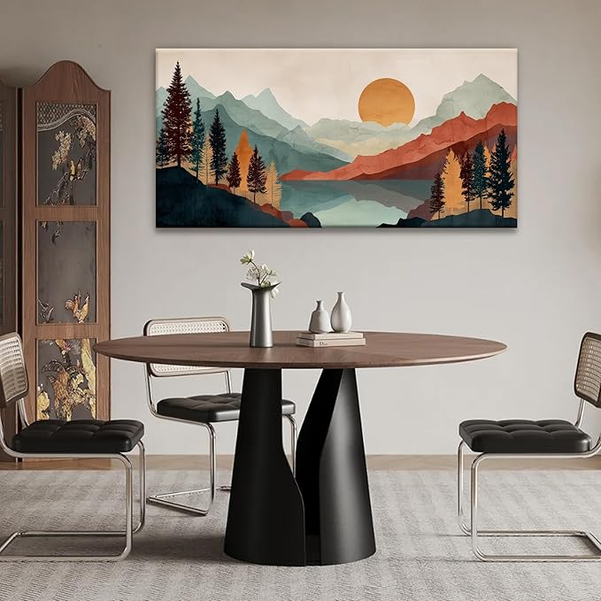 Tsomzxng Mountain Boho Wall Art For Bedroom Artwork Abstract Mountain Forest Landscapes Colorful Wall Art Painting Canvas Art Wall Decor Prints Ready To Hang Wall Pictures Home Wall Decor 20×40 Inch