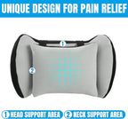 HOMBYS Car Neck Pillow for Driving,Universal Car Headrest Pillow for Cervical Support and Neck Pain Relief,Ergonomic Memory Foam Neck Pillow for Car Seat,Fit for Most Cars,Grey
