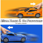 KIDAMI 8 Pack Die Cast Metal Toy Cars, 1:64 Scale Model Race Cars with Storage Case, Pull Back Vehicles Set for Kids Toddlers Adults Gift