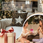 Leopard Star Lucky 8 Ball Inspirational Throw Pillow Covers 18x18, Cheetah Print Room Decor, Trendy Funky Y2K Leopard Print Decorative Pillow Covers for Girls Room Dorm Apartment Home