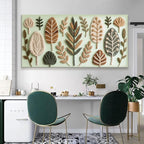 Large Boho Wall Art For Living Room Chic Home Green Wall Art Modern Multicolor Print Paintings Leaves Feather Canvas Wall Art Decor Picture For Bedroom Apartment Kitchen Ready To Hang 29"W X 58"L