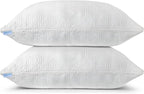 King Size Rayon Derived from Bamboo Pillows for Sleeping, Cooling Shredded Memory Foam Pillow Sets for Back, Side, Stomach Sleepers, Adjustable, Removable Cover, King (Pack of 1)
