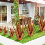 Metal Agave Plants, Tequila Rustic Sculpture, Metal Yard Art, Outdoor Lawn Ornaments Yard Stakes (Rusty- L)