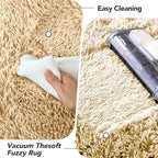 Living Room Area Rugs 7x10: Beige Ultra Fluffy Non-Slip Floor Carpet for Bedroom Living Room Home Office, Soft Shag Rug Home Decor (Beige 7x10 Feet)