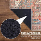 Keen Home Design 8x10 Rug - Machine Washable Area Rug with Non-Slip Backing, Ideal for Living Room, Dining Room, Bedroom - Vintage, Easy Clean, Durable, Low Pile Rug - (8' x 10')