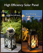 Homemory Solar Lanterns Outdoor Waterproof Hanging with Flickering Flameless Candles, 2 Pack Garden Outdoor Lantern Decorative for Patio Front Porch Backyard Balcony Cabin Outside (Bronze)