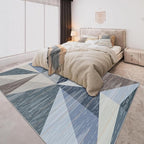 HOMFINE Washable Modern Area Rug - Geometric Style 8x10 Rugs for Living Room, Bedroom, Machine Washable Rug Soft Non Slip Non Shedding Area Rug - Blue, 8'x10'