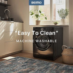 Area Rugs 8x10 for Living Room Bedroom, Modern Abstract Machine Washable Rug, Large Soft Low Pile Floor Cover with Non Slip Backing for Dining Room, Dark Blue Rust