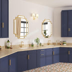 Bathroom Mirror for Wall Gold Farmhouse Wall Vanity Mirror for Over Sink Wood Framed Beveled Mirrors Deco（20 * 28IN/Gold）