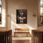 Fantasy Artists Framed Jesus Christ Canvas Wall Art The Cross and Peace Dove Christian Painting Prints Biblical Wall Decor Religious Room Decor for Church Prayer Room Schools Hospitals 12" x 16"