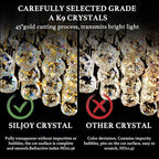 Siljoy Modern Rectangular Crystal Chandelier, 47" Rectangle Raindrop Hanging Ceiling Pendant Light Fixture Adjustable Height for Kitchen Island Dining Room, Polished Chrome Finish, L47 x W10 x H10