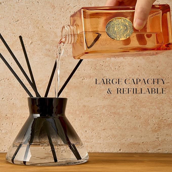 M&SENSE 10.14 oz Large Reed Diffuser Set | Gardenia Scent Oil Diffuser with Sticks |Hotel Collection Non-Toxic Essential Oil |for Bedroom Bathroom Living Room