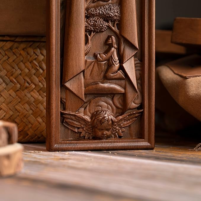 BGCOPPER Jesus Crucifix Wall Cross Handmade Wooden Cross for Wall Decor for Home Room Christmas Gift