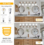 BONLICHT Vanity Light Fixture Brushed Nickel 6-Light Modern Farmhouse Wall Sconce Bathroom Lighting with Hammered Glass Industrial Wall Mount Lights for Kitchen Dining Room Cabinet Corridor