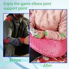 Professional Gaming Pillow for Lap; Arm Rest Pillow Gaming Lap Pillow with Crochet Support - Eliminate Pain in Gaming (Pink)