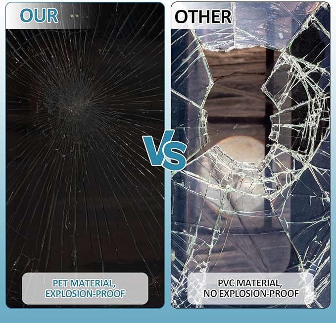 FuFin Total Blackout Window Privacy Film with Installation Tools, 100% Light Blocking Room Darkening Windows Cover Heat Control Anti-UV Glass Sticker Window Tint for Home, 35.4Inch×196.9Inch