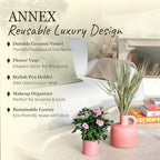 Scented Luxury Candles in Handmade Ceramic Jars, Soy Wax | Canal Rose – Rose Bud & Oud Scented, Large Candle | Non Toxic, 2 Wicks, Reusable Big Pink Jar | Natural Spring Aromatherapy for Women & Men