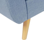 HomePop Modern Storage Bench with Wood Legs |Homepop Home Décor|Bench with Storage for Living Room & Bedroom - French Blue Woven