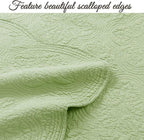 Cozy Line Home Fashions 100% Cotton Medallion Matelasse Embossed Bedding Quilt Set, Reversible Lightweight Bedspread, Coverlet for All Season (Blantyre - Green, Queen - 3 Piece)