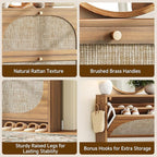 Nicetree Freestanding Ultra Slim Fluted Accent Shoe Storage Cabinet for Entryway - 3 Flip Drawers & 3-Tier Adjustable Shelves, Farmhouse Modern Rustic Shoe Rack for Hallway, Foyer