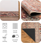 Keen Home Design 6x9 Rug - Machine Washable Area Rug with Non-Slip Backing, Ideal for Living Room, Dining Room, Bedroom - Vintage, Easy Clean, Durable, Low Pile Rug - (6' x 9')