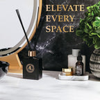 Fresh Linen Reed Diffuser Set - Oil Room Scent Sticks - Non-Toxic Bathroom Diffuser with 5oz Oil - Black Reed Diffusers for Home & Office - Elegant Scented Sticks for Desk