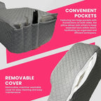 Pillow for Eyelash Extensions - Curved Memory Foam Lash Bed Pillow with Neck and Back Support, Perfect Pillow for Eyelash Extensions, Two Pockets for Tools On The Sides of Pillow (Gray)