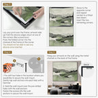 SIGNWIN 60"x72" Extra Large Framed Wall Art Green Line Art Mountain Landscape Illustration for Home Living Room Bedroom Decor (Frame Assembly Required)