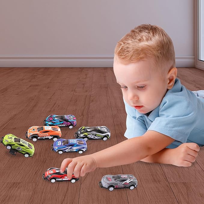 ArtCreativity Pullback Flip Cars for Kids – Set of 12 Stunt Toy Cars in 8 Designs – Diecast Mini Race Cars for Boys and Girls – Fun Retro Car Toys for Racing and Tricks