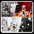 200 PCS Black White Vase Fillers, Pearls Bead for Centerpieces Vases, 10/14/20 MM No Hole Beads, Fake Pearls for Wedding Birthday Anniversary Theme Party Table Centerpieces Decor