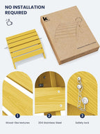 KINGYES Folding Adirondack Ottomans Set of 2 for Adirondack Chair, Yellow