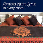 Beacon Blankets Southwestern Chief Henry Native American Design Throw - 90" x 90" Blanket Only - Premium Plush Blanket Can be Used for Queen or King Size Bed