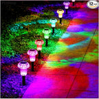 Solar Lights Outdoor Pathway Waterproof 12 Pack Color Changing LED Acrylic Mushroom Decorative Garden Lights for Yard Landscape Patio Outside Christmas Decorations