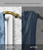 Room Darkening Curtain Rod, Wrap Around Design, Extra-Thick 1-Inch Diameter Single Drapery Rod, Extendable Metal Rod Set for the Blackout Curtains and Sheer (Antique Gold, 84-120")