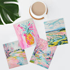 SIGNWIN Adhesive Canvas Poster Vibrant Landscape and Pineapple Colorful Preppy Room Decor Pink Decor Digital Art Modern Art Decorative Multicolor Scenic for Bedroom - 8"x10"x 4