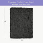 Bigacogo Chunky Knit Throw Blanket for Couch, 40x60 inches, 100% Hand Knitted with Thick Jumbo Chenille Yarn, Cozy Soft Large Rope Knot Cable Crochet Blankets for Sofa Bed Living Room, Dark Grey