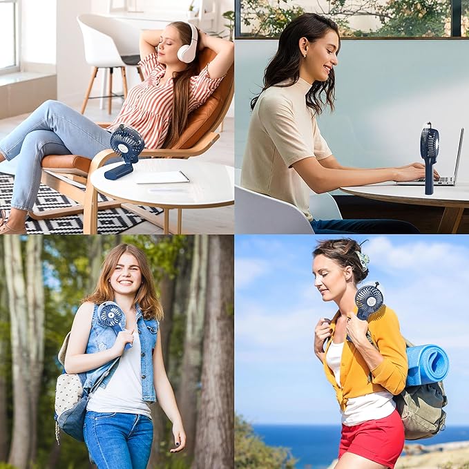 COMLIFE Portable Handheld Misting Fan, 3000mAh Rechargeable Battery Operated, 180° Foldable, Mini Personal Fan with Water Sprayer for Travel, Makeup, Home, Office, Camping, Outdoors