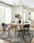 Lahome Moroccan Washable Area Rug 6x9, Ultra-Thin Large Living Room Rugs for Bedroom, Oriental Trellis Distressed Non Shedding Throw Carpet for Dining Room Office, Grey