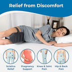 Inflatable Knee Pillow for Side Sleepers - Travel Knee Pillow - Leg Pillow for Side Sleeping - Hip, Back and Sciatica Pain Relief Pillow - Lightweight & Portable for Travel - Black