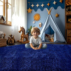 Blue Rug for Kids Room: Rugs for Room Boys- Blue Fluffy Rug for Bedroom （4x6 Feet.Blue