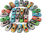 28 Pack Pull Back Cars for Kids, Mini Vehicles Toy Bulk Party Favor Race Cars Toys, Goodie Bag Stuffers, Pinata Fillers for Boys Girls Toddlers