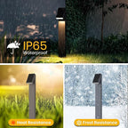 Solar Pathway Lights, Dimmable Metal Solar Landscape Path Lights IP65, 3000K Solars Walkway Light for Outside, Garden Yard Patio Path Lawn Decor, 2pcs