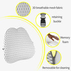 Lumbar Support Pillow for Office Chair,Memory Foam Back Lumbar Support Pillow,Relieve Back Pain,3D Breathable Fabric&Shoulder Strap Fixation,Back Support for Office Chair/Wheelchair/Car(Gray)